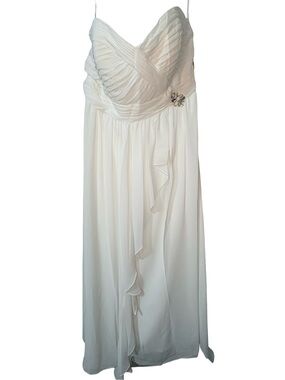 May Queen Couture Strapless Ivory Bridal Gown Size 22 NWT Beaded Empire Maxi